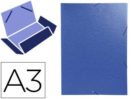 Carpeta de gomas Exacompta A3 3 solapas azul